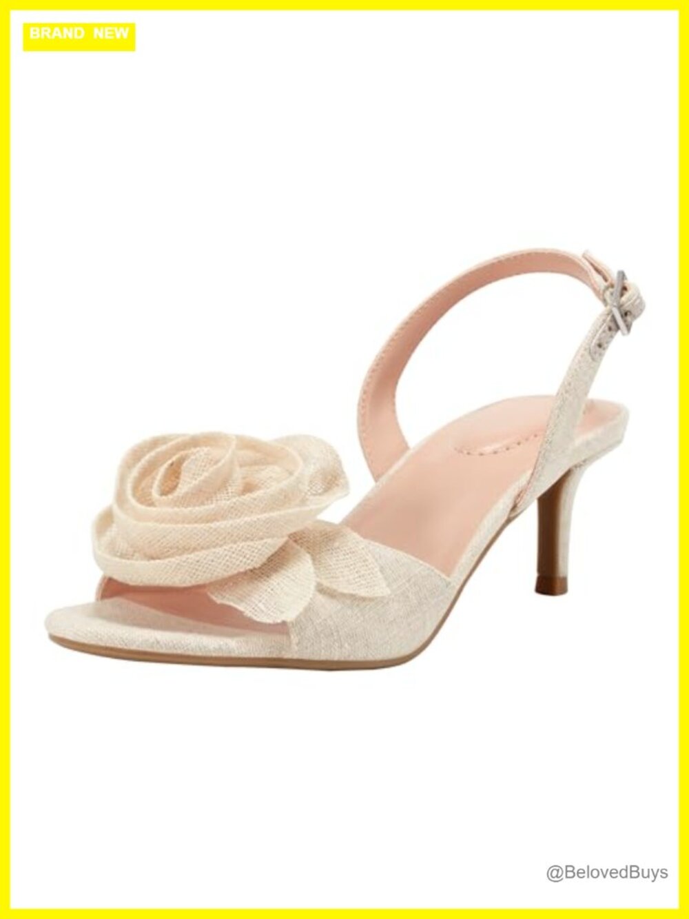 Suede Peep Toe Slingback Kitten Heel Dress Sandals Floral Rose Detail